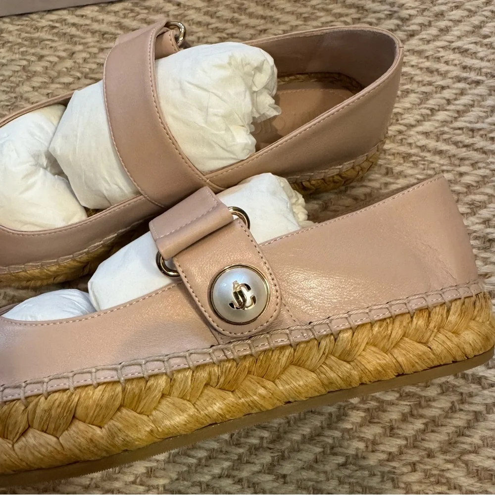 NWT JIMMY CHOO Fayence leather espadrilles - Picture 8 of 10